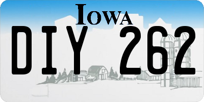 IA license plate DIY262