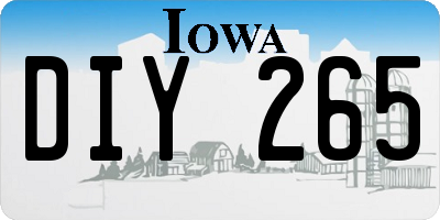 IA license plate DIY265