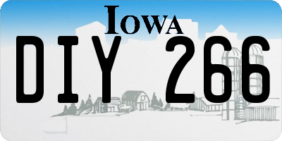 IA license plate DIY266