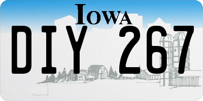 IA license plate DIY267