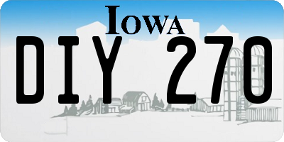 IA license plate DIY270