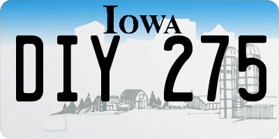 IA license plate DIY275