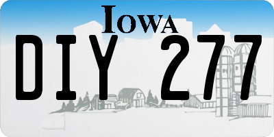 IA license plate DIY277