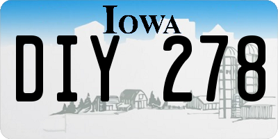 IA license plate DIY278