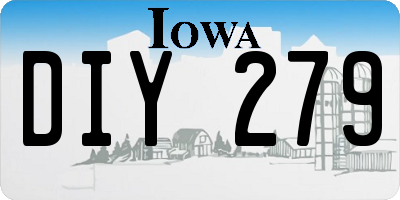 IA license plate DIY279