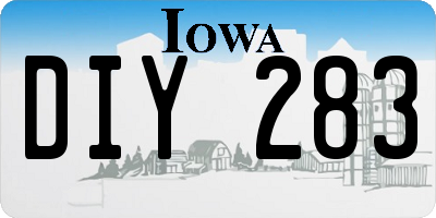 IA license plate DIY283