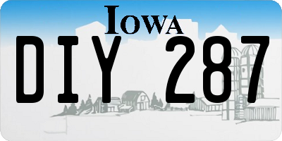 IA license plate DIY287