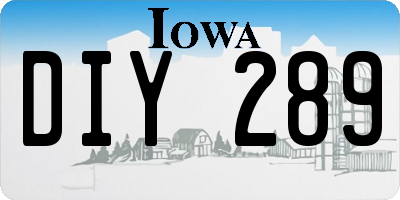 IA license plate DIY289