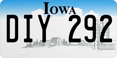 IA license plate DIY292