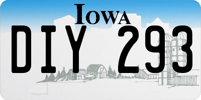 IA license plate DIY293