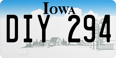 IA license plate DIY294