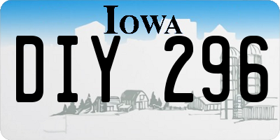 IA license plate DIY296