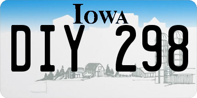 IA license plate DIY298