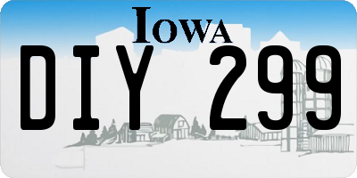 IA license plate DIY299