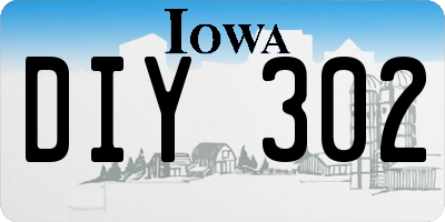 IA license plate DIY302