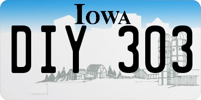 IA license plate DIY303