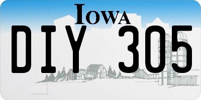 IA license plate DIY305