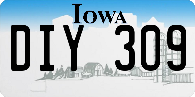 IA license plate DIY309