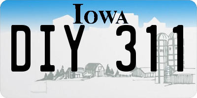 IA license plate DIY311