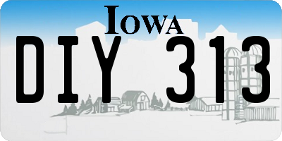 IA license plate DIY313