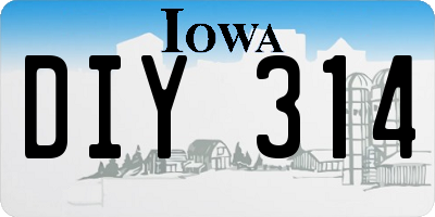 IA license plate DIY314