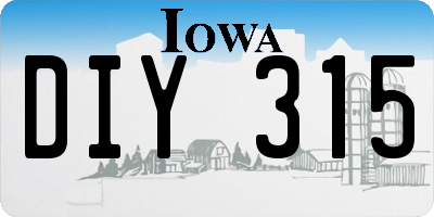 IA license plate DIY315