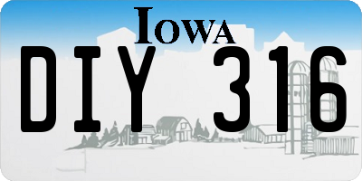 IA license plate DIY316