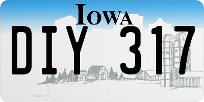 IA license plate DIY317