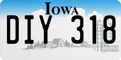 IA license plate DIY318