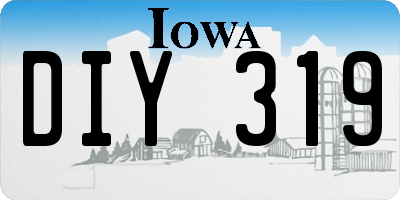 IA license plate DIY319