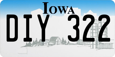 IA license plate DIY322