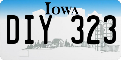 IA license plate DIY323