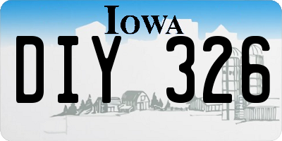 IA license plate DIY326