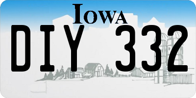 IA license plate DIY332