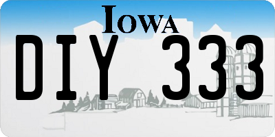 IA license plate DIY333