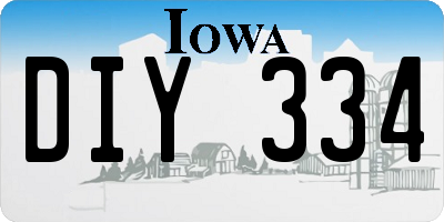 IA license plate DIY334