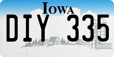 IA license plate DIY335