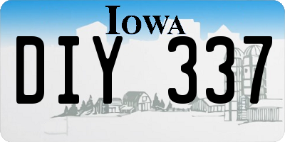 IA license plate DIY337