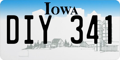IA license plate DIY341