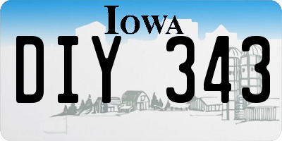 IA license plate DIY343
