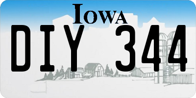 IA license plate DIY344