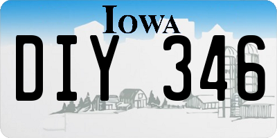 IA license plate DIY346