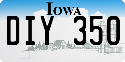 IA license plate DIY350