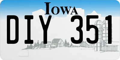 IA license plate DIY351