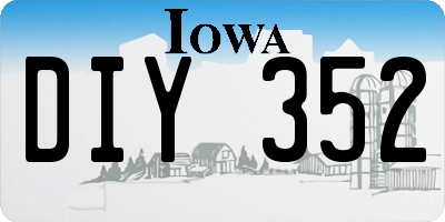 IA license plate DIY352