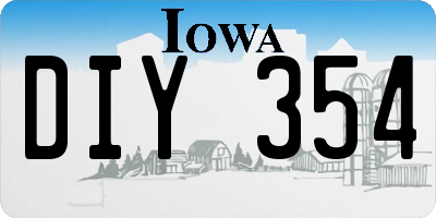 IA license plate DIY354