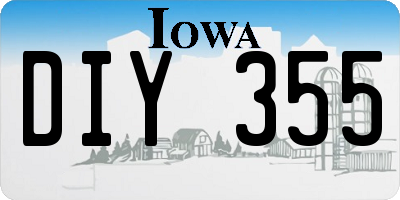 IA license plate DIY355