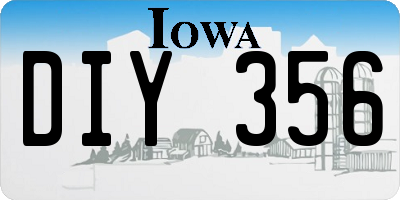 IA license plate DIY356