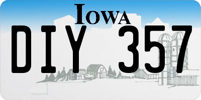 IA license plate DIY357
