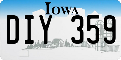 IA license plate DIY359